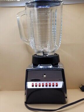 Vintage Osterizer Classic VIII Chrome Blender Model 541 Glass Pitcher 8 Speed